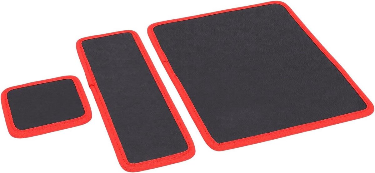 Gereedschapsmat Set - Gereedschapskussen Flexibel - Werkplaats Organiseren - PVC-gecoat Krasvrij - 3 Stuks - Rood Zwart