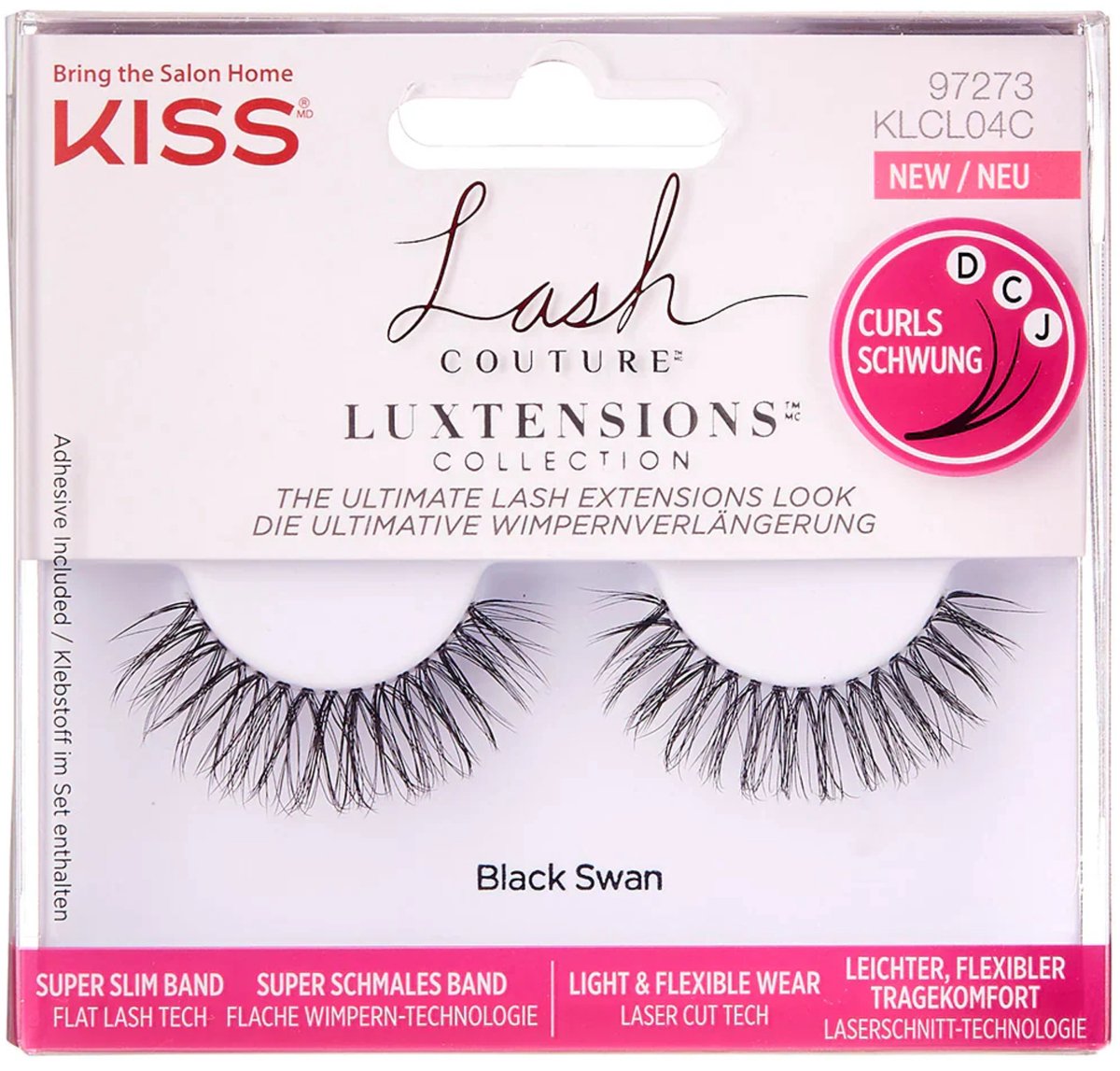 Kiss LuXtensions Black Swan - Wimperband - 1 paar, zwart