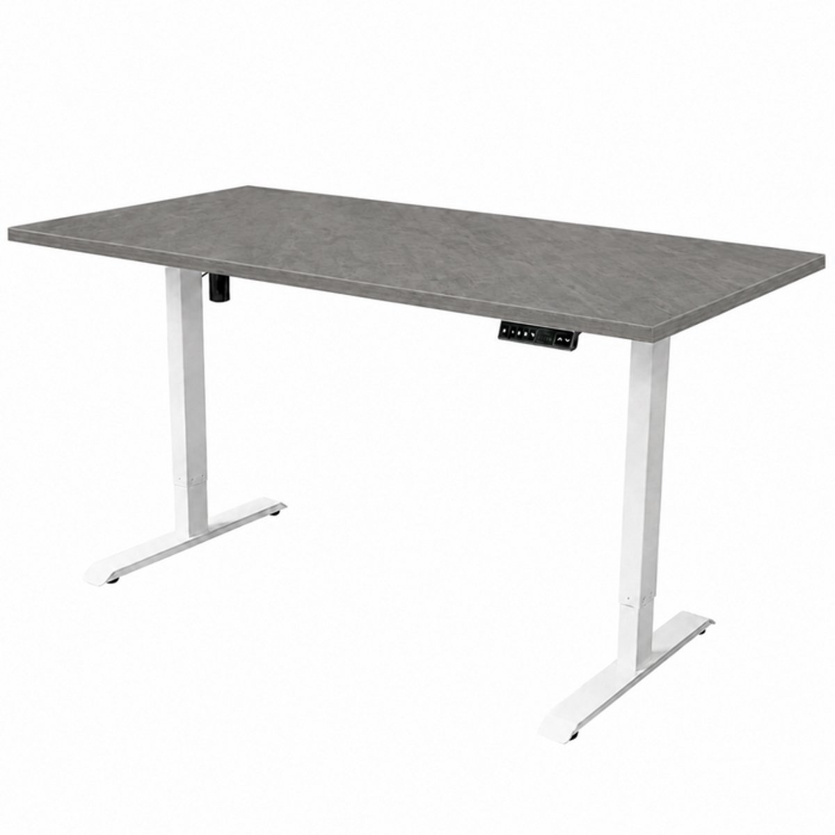 Sedero Elektrisch verstelbaar bureau - 160x80 cm - Single motor - Wit / Betonlook