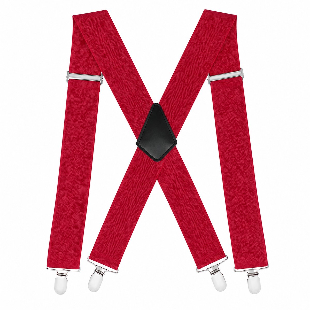 BZNDR® Bretels -Bretels Heren Volwassenen - Bretels Dames - Stijlvol & comfortabel - rood- 4 clips