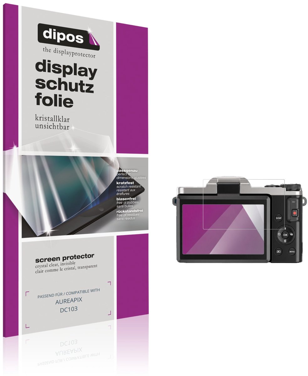 dipos – 4x Beschermfolie geschikt voor AUREAPIX DC103 | Krasbestendige & heldere Screenprotector Ultra-Thin