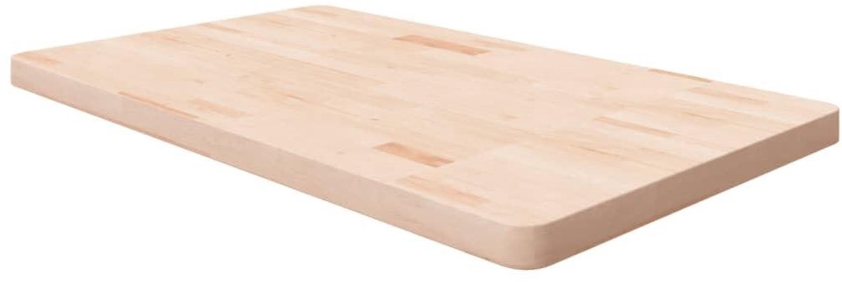 Massief Houten Blad - Werkblad Eikenhout - Badkamer Renoveren - Onbehandeld Natuurlijk Materiaal - 100 x 60 x 4 cm
