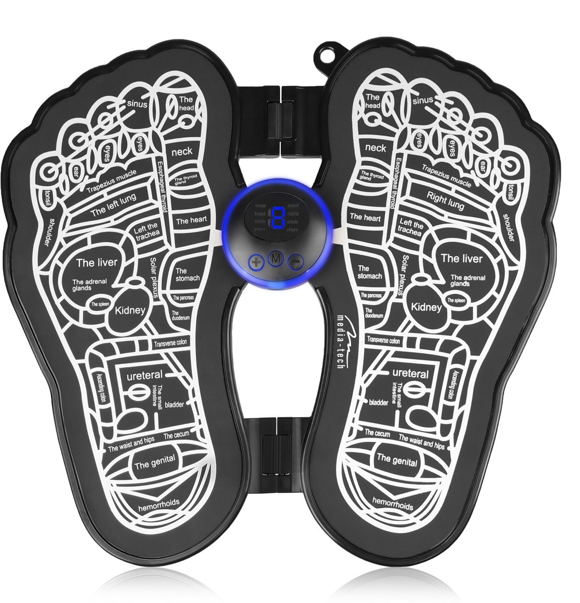 Media-Tech voetmassageapparaat, EMS elektrostimulatiemassage, 8 modi, 19 intensiteitsniveaus, MT6527