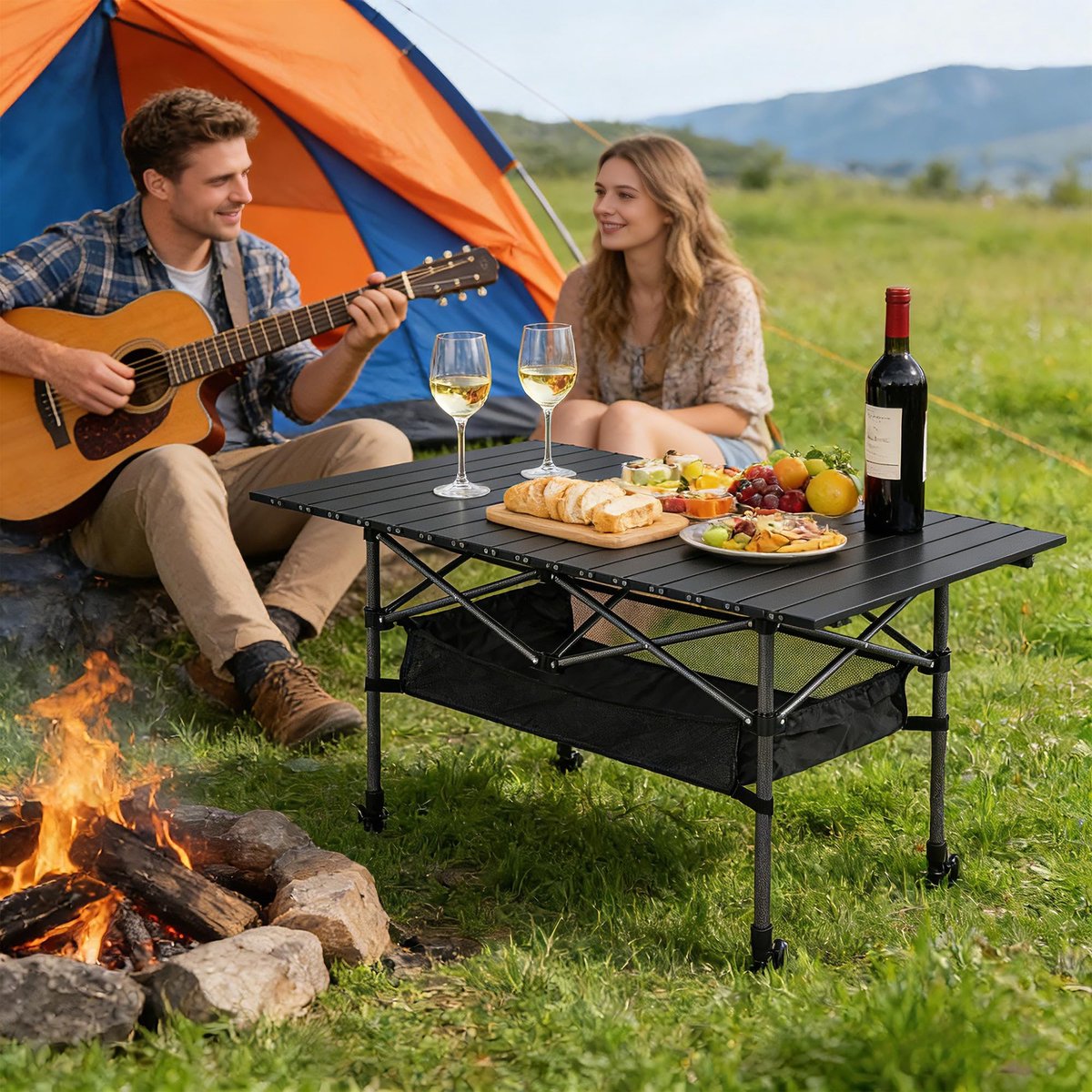Omgoods - Grote Opvouwbare Campingtafel 120 x 55 cm
