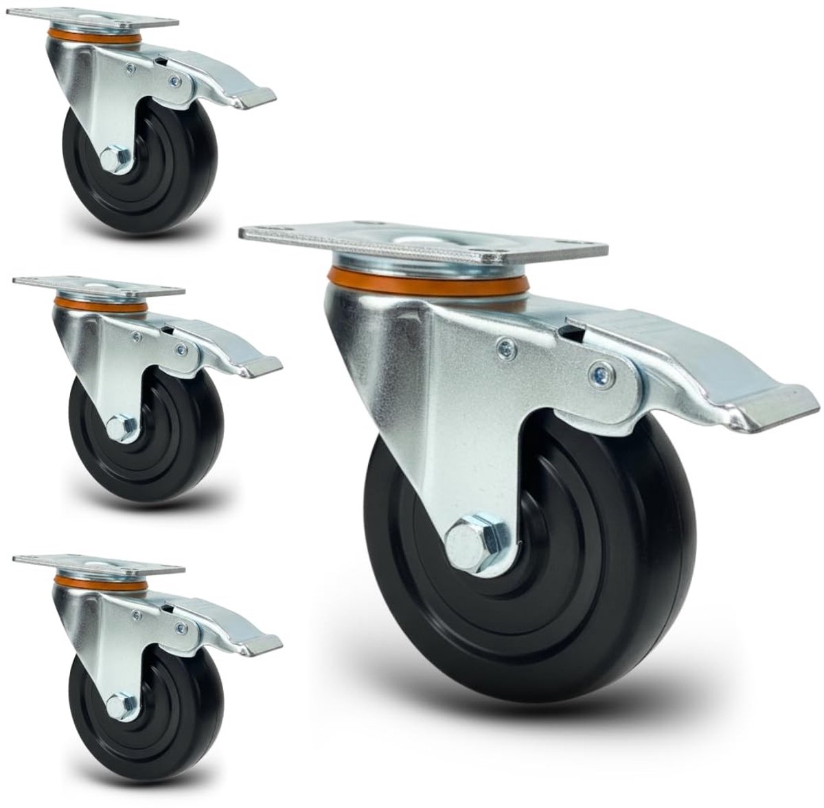 Omgoods - Zwenkwielen met Rem voor Optimale Mobiliteit en Controle