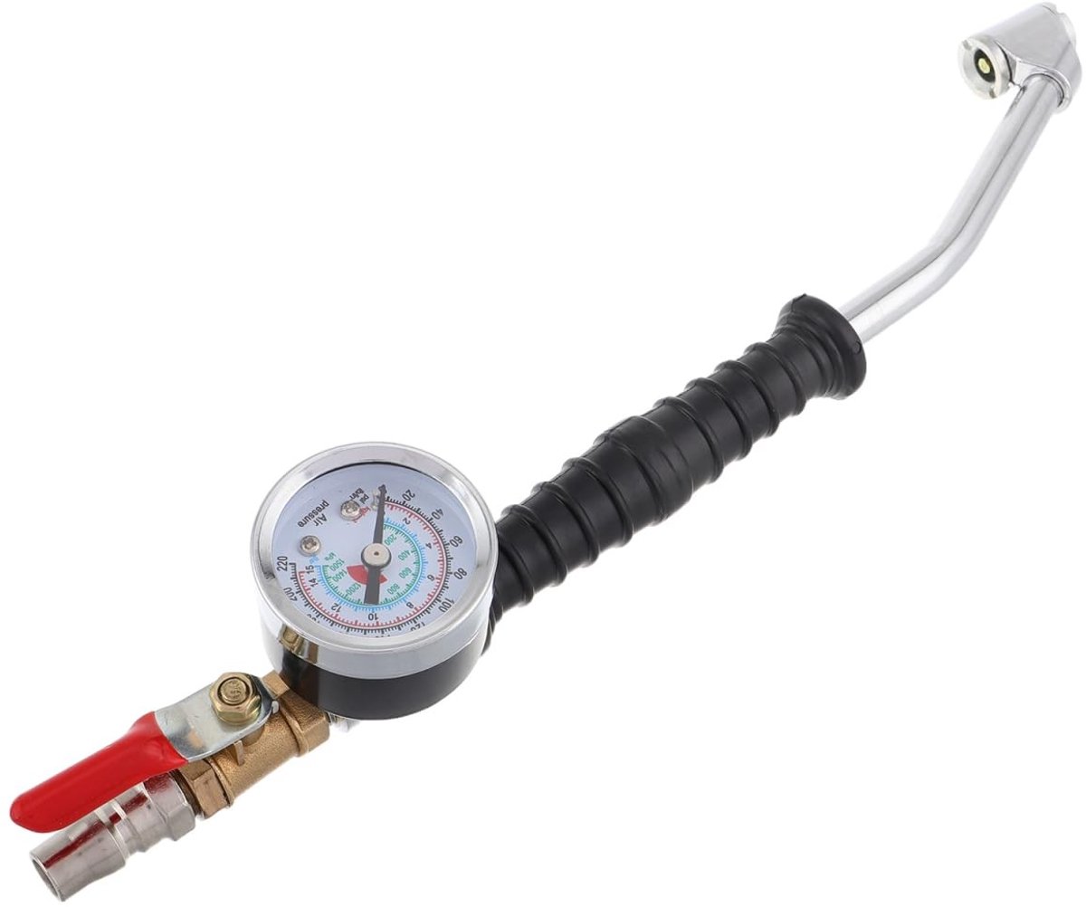 Omgoods - Bandenpomp met Manometer en Schuine Verlengmondstuk voor Vrachtwagenbanden