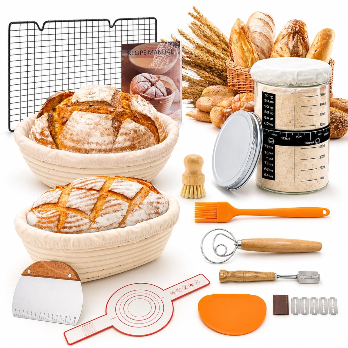 Omgoods - Zuurdeeg Starterset met Broodbakaccessoires