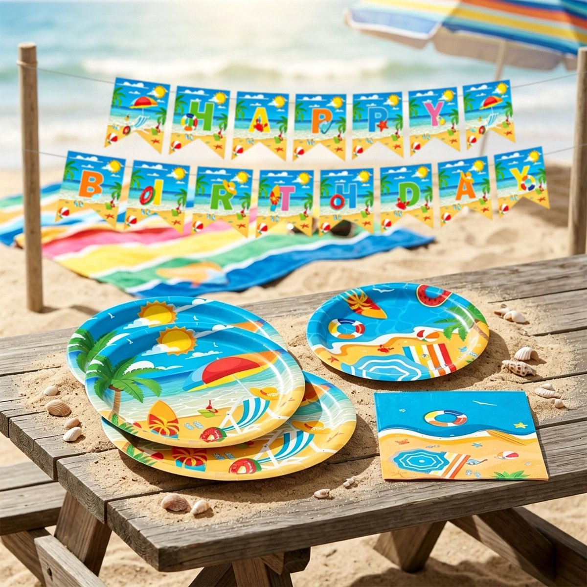 Omgoods - Strandfeest Decoratieset voor Onvergetelijke Zwembadverjaardag
