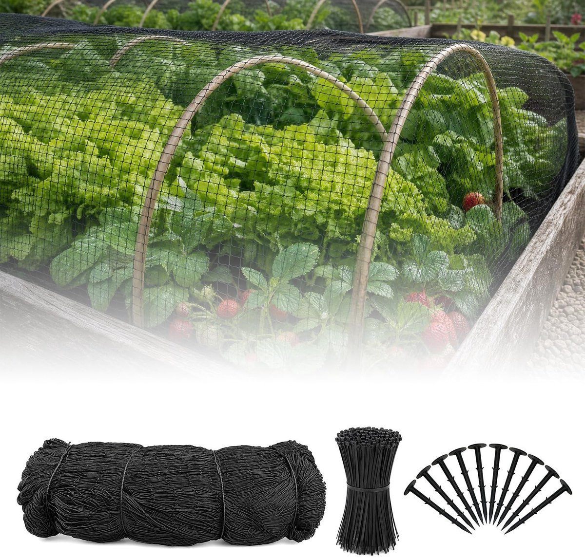 Omgoods - Vogelbeschermingsnet voor Tuin en Vijver met Haringen
