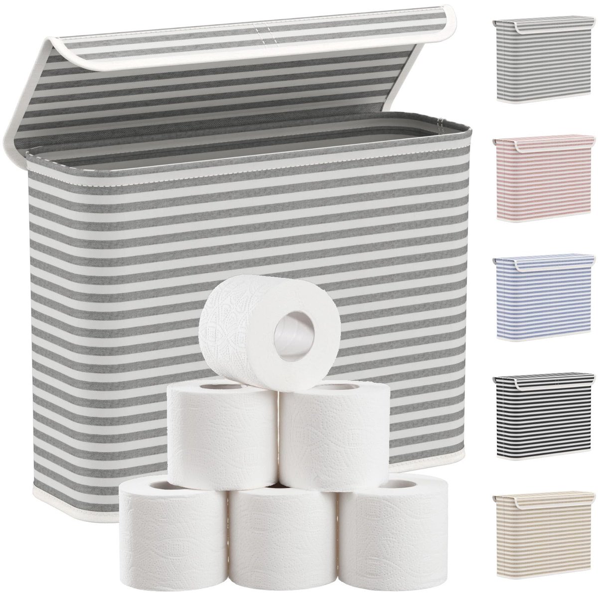 Omgoods - Waterdichte Toiletpapieropbergdoos met Deksel voor 9-12 Rollen