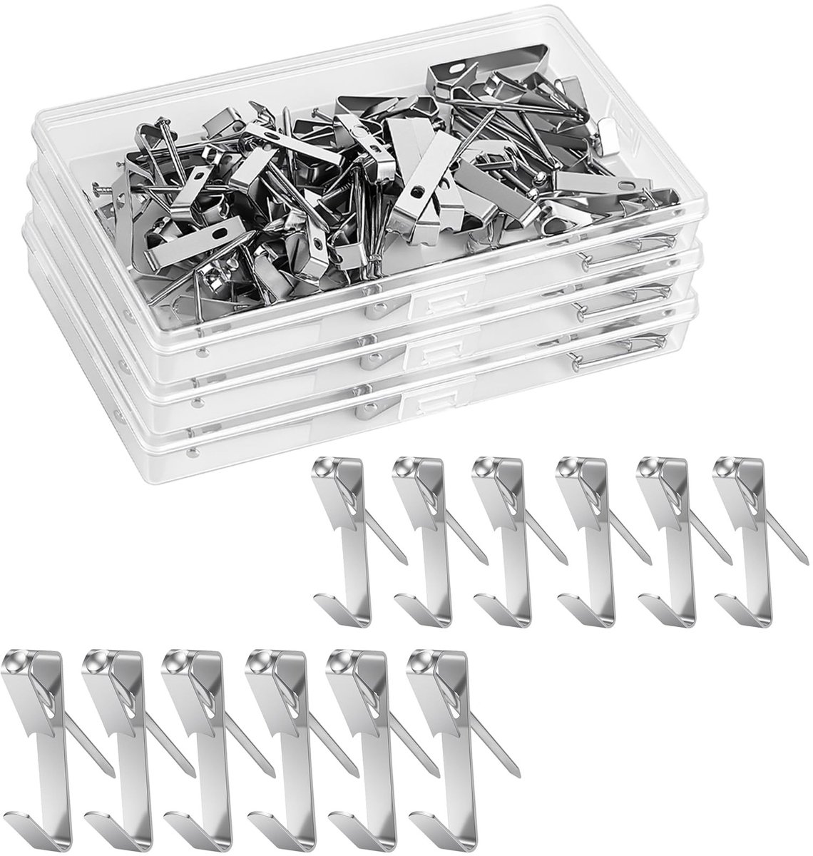 Omgoods - 300 Stuks Foto Ophanghaken van Zilver Ijzer