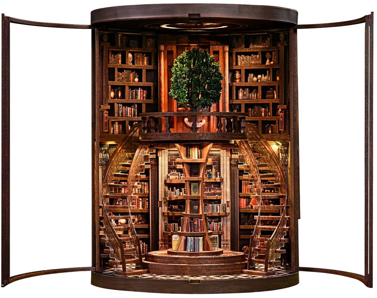 Omgoods - DIY Miniatuur Houten Puzzel met LED Verlichting voor Decoratie