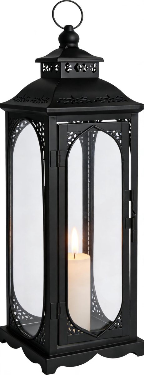 Omgoods - Buiten Kandelaar Zwart 35cm voor Tuin en Decoratie