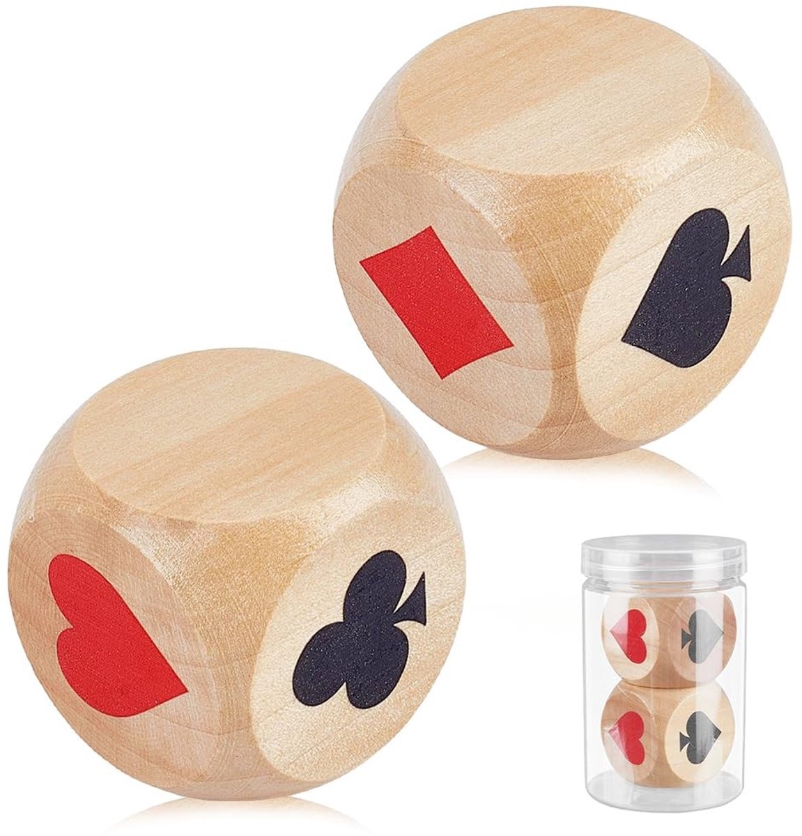 Omgoods - Set van 1 Houten Dobbelstenen Marker voor Kaartspellen