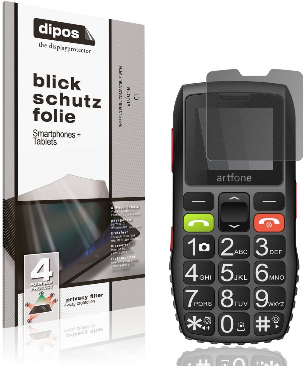 dipos – Matte Privacy Screenprotector geschikt voor artfone C1 | Anti-Spy Beschermfolie