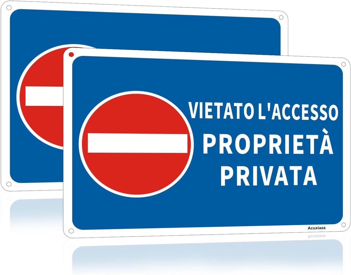 Verboden toegang bord 20 x 30 cm - reflectief aluminium - waterdicht en UV-bestendig - waarschuwt voor privéterrein - ShopVlot