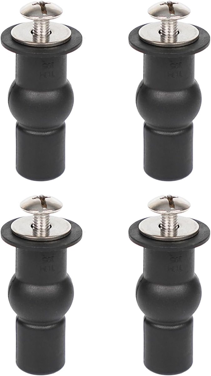 SnelShoppen - Set van 4 Toiletbril Accessoires, Vervangingsschroeven en Bevestigingen voor Toiletbril, Scharnier Schroeven voor Badkamer, Toilet, Blin