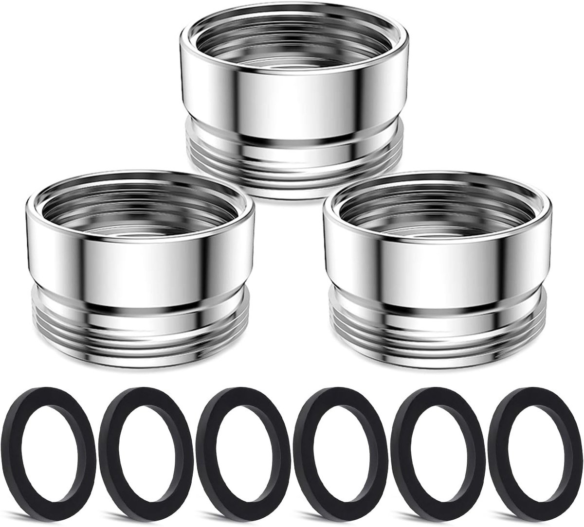 SnelShoppen - 3-delige Kraanadapter Set M22mm Mannetje naar Vrouwelijke Keuken Aerator Adapter - Universele Verbinder voor Tuinslang en Waterfilter -