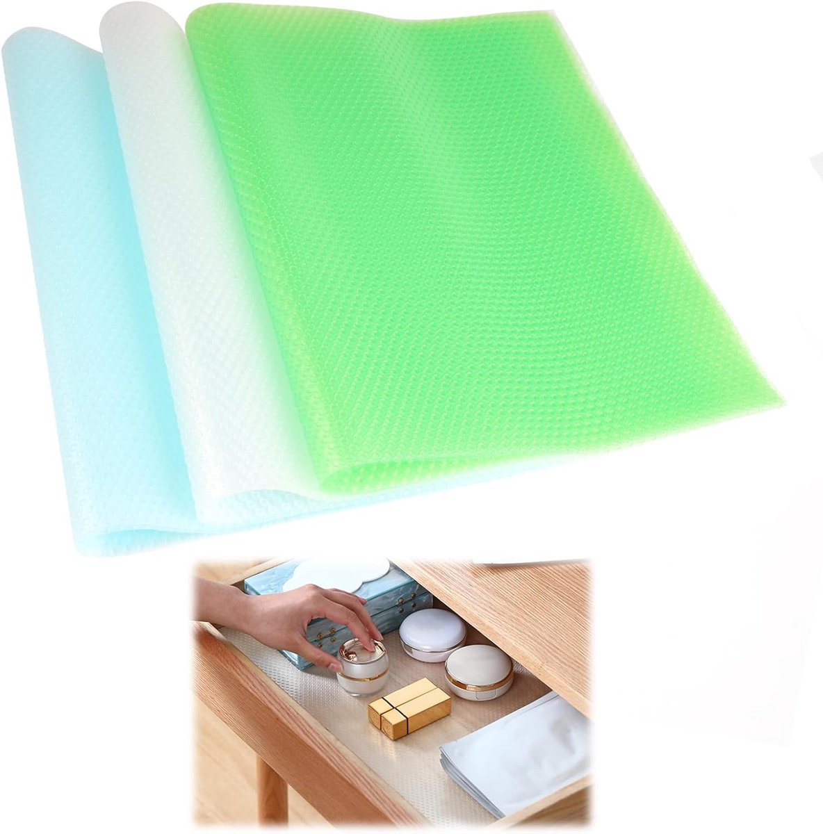 Rairsky Fridge Mats Made of EVA Material, Antibacterial, Non-Slip, Moisture and Odour Absorbing Set - ShopVlot
