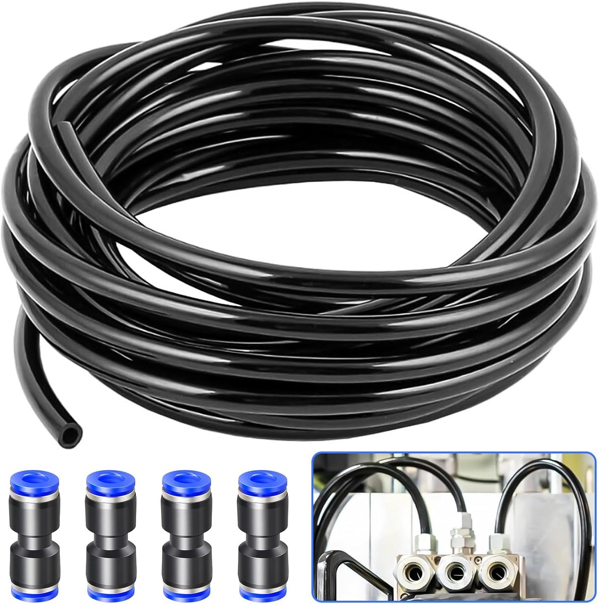 Pneumatische slang 20m - 6mm PU materiaal - water- en oliebestendig - ideaal voor pneumatische apparaten - ShopVlot