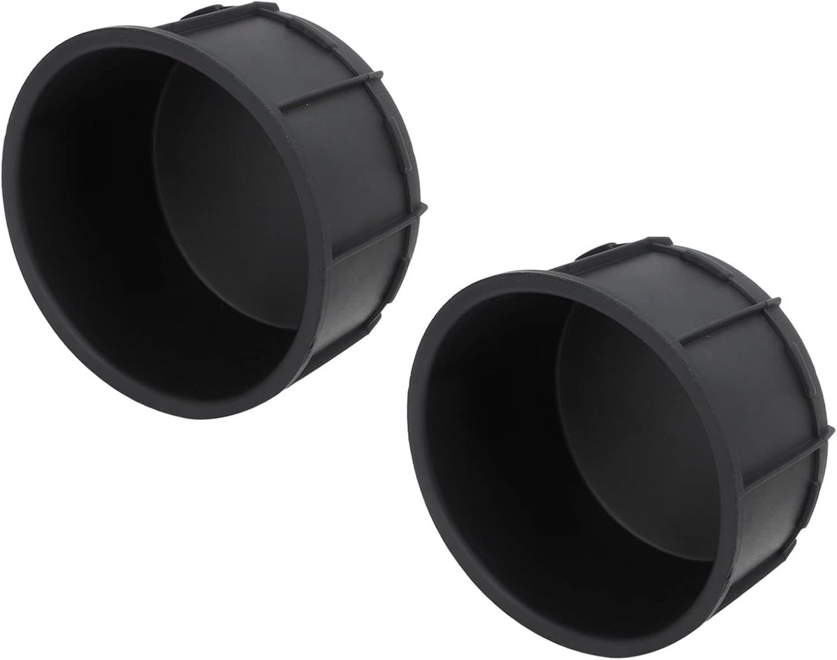 SnelShoppen - Set van 2 Zwarte Rubber Bekerhouder Inzetstukken voor Middenconsole - Duurzaam, Krasbestendig en UV-Beschermd - Ideaal voor Auto en Inte