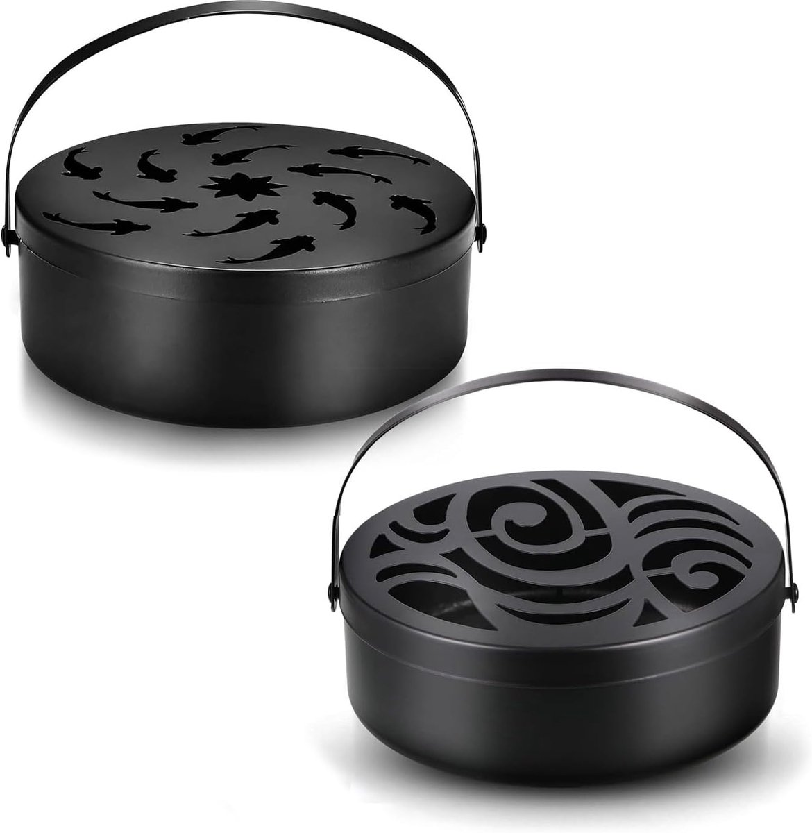 2 Pcs Mosquito Reel Holder Stainless Steel Incense Stick Holder with Lid for Home, Garden, Camping, Fishing, Outdoor - ShopVlot