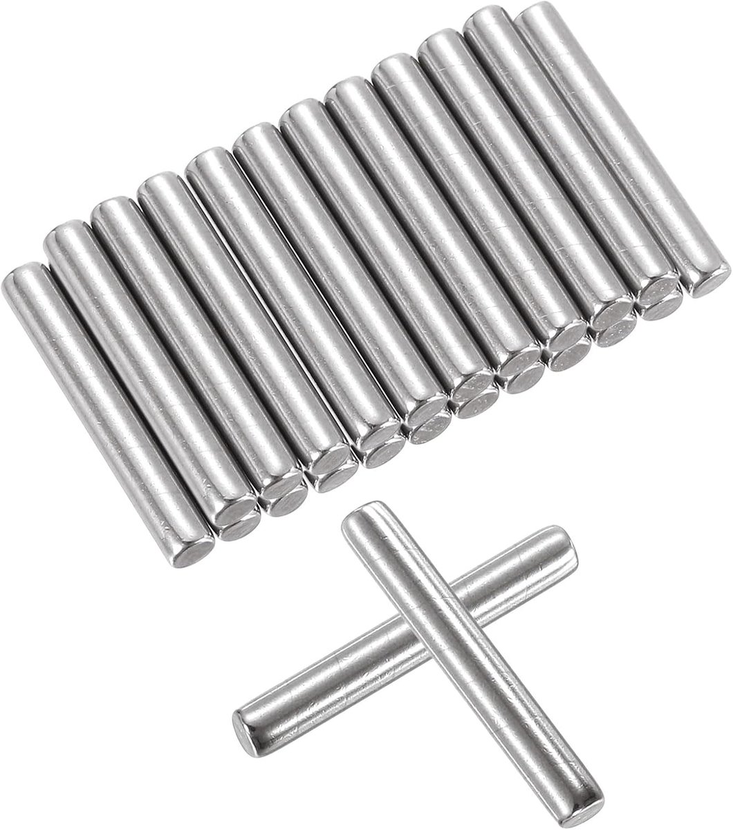 25 stuks 3 mm x 20 mm pennen voor planken, haringen voor planken, houders voor verstelbare planken, bevestigingselementen van zilverkleurig roestvrij staal (0,12 x 0,78 inch)
