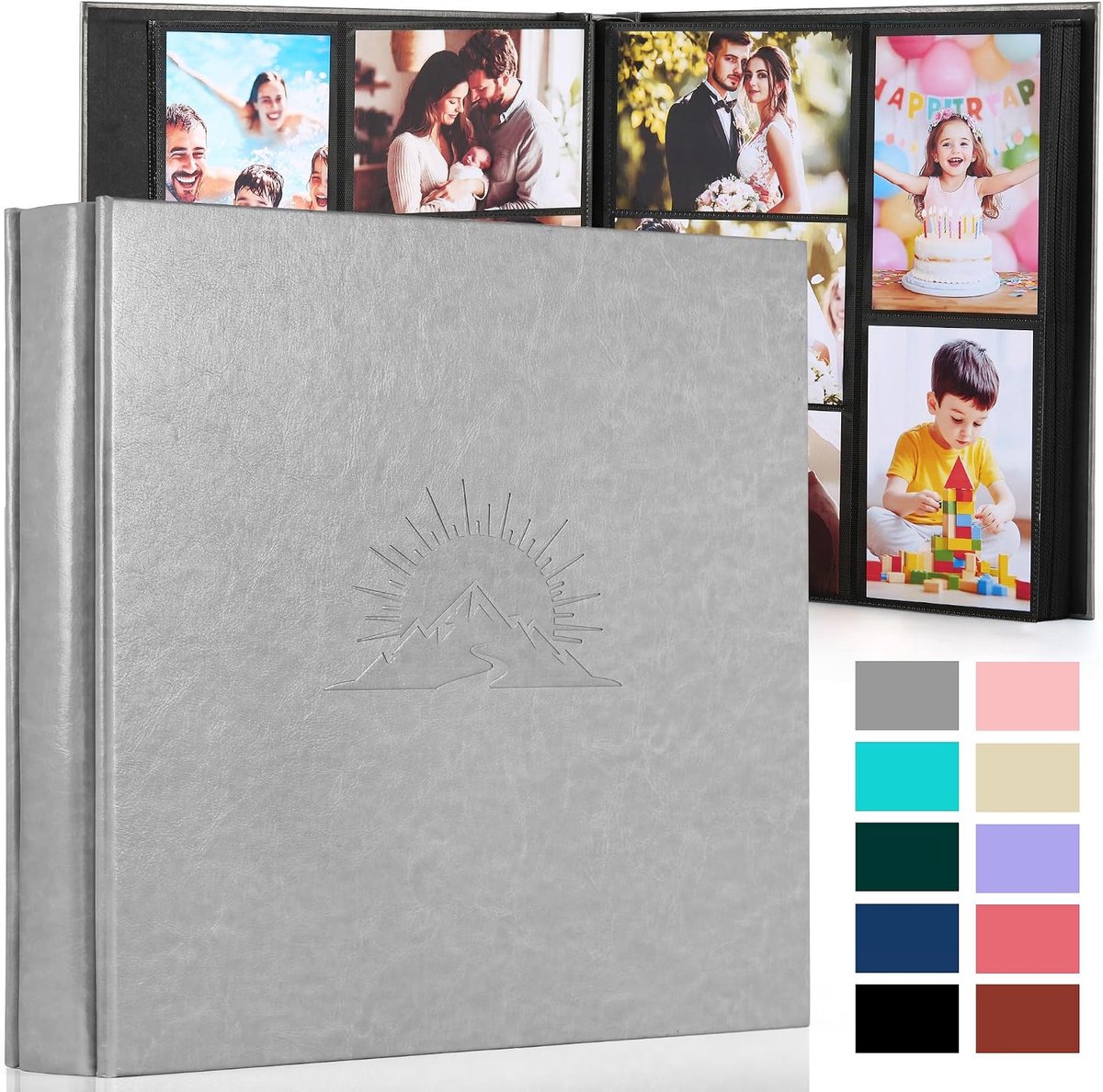 Fotoalbum, 10 x 15 cm, 600 foto's, insteekalbum van kunstleer met elegant reliëf, groot klassiek fotoboek om in te plakken voor bruiloft, jubileum, baby en familie