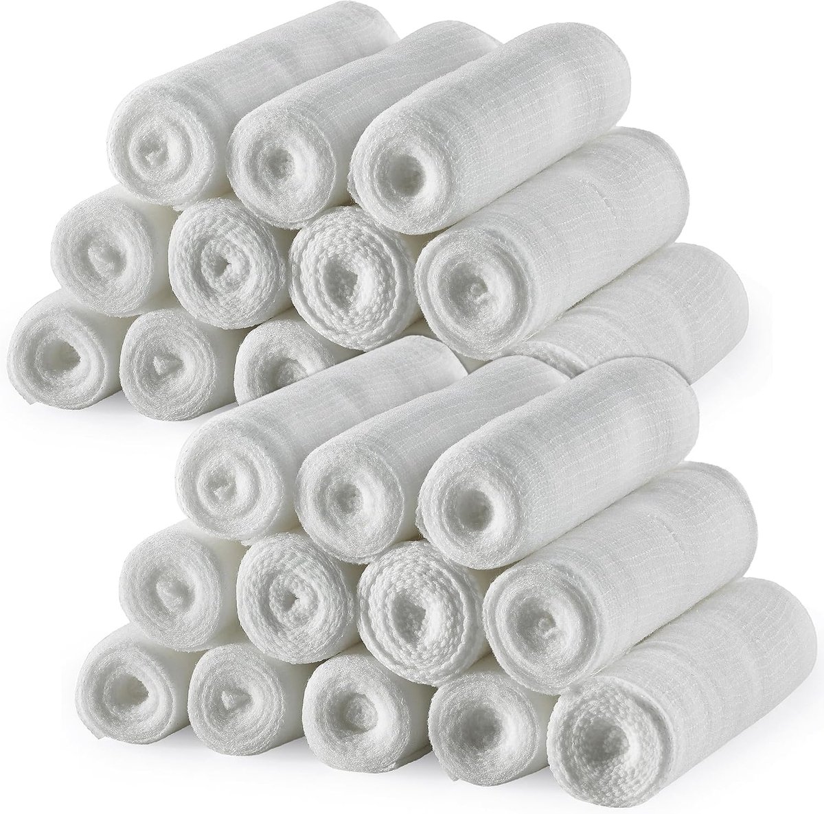 Gaasverbandrollen - 4 meter per rol Steriel gaasverband en elastisch verband van medische kwaliteit voor het aankleden van alle soorten wonden en EHBO-kit van MEDca, (12 stuks, 3 inch)