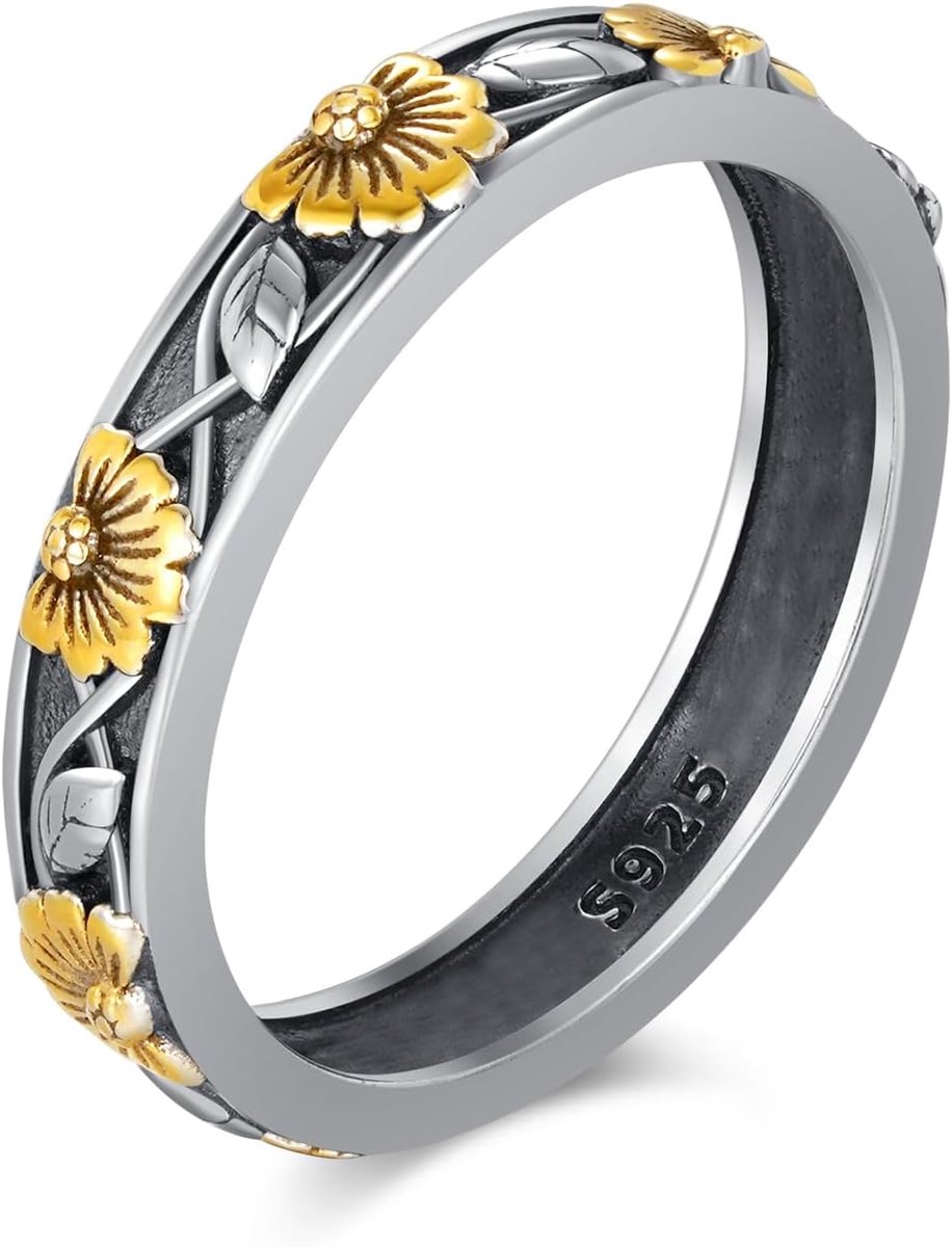 925 sterling zilver, madeliefje, voor vrouwen, anti-stress stemmingsring, sieraden, cadeaus voor meisjes, sliver, geen