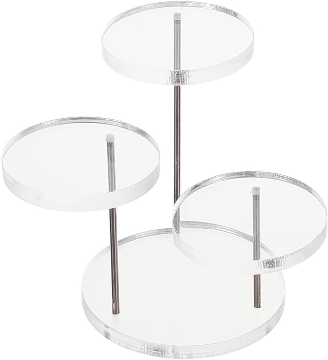 Ronde acryl display risers 3 Tier Display Stands Kleine Blank Clear Transparante Ronde Producten Sieraden Dessert Stand Tower Pack voor Tonen Ringen Cupcakes Mini Beeldjes Items 6,9 x 9,1