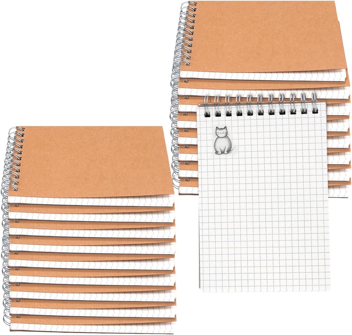 Notepad A6 80 vellen - bruin kraftpapier - spiral binding - ideaal voor notities - ShopVlot