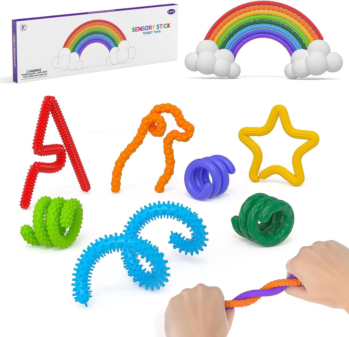 Toys siliconen sensorische stick, sensorisch speelgoed voor ADHD | Fidget Sticks, sensorisch speelgoed, autisme, ADHD, anti-stress, autisme, voor kinderen vanaf 3 jaar en volwassenen