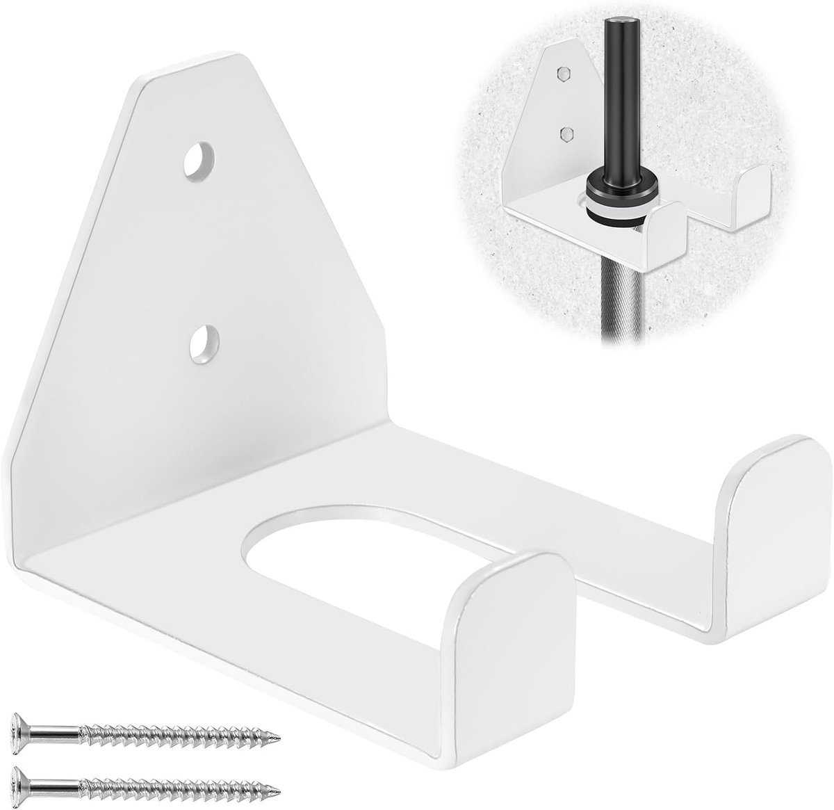 Verticale halterstang wandhouder - ruimtebesparend voor 1 stang - sterke wandbevestiging - ideaal voor thuisgym - ShopVlot