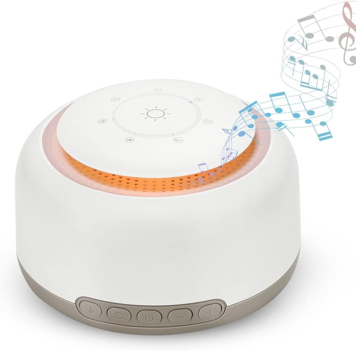 Noise Machine Baby slaaphulp voor baby nachtlampje witte ruismachine | 30 rustgevende geluiden voor slaap, USB oplaadbaar, Timer Functie babytherapie, nachtlampje 6 modi audioset