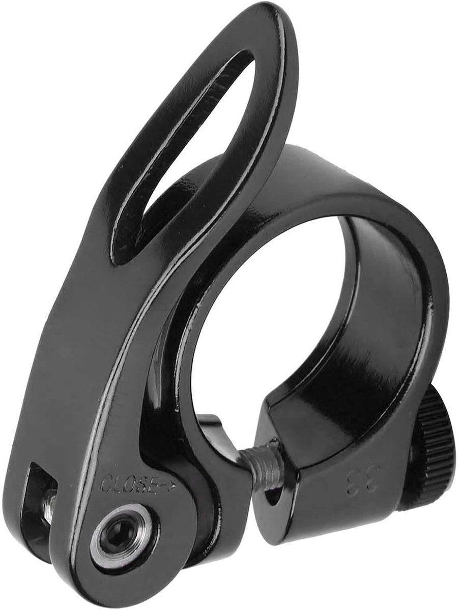 SnelShoppen - Aluminium Snelsluiting Zadelklem 28.6mm Fiets Zadelpen Klem Fietsaccessoires voor 25.4mm/1in Zadelbuis (Zwart) Mountainbike & Racefiets