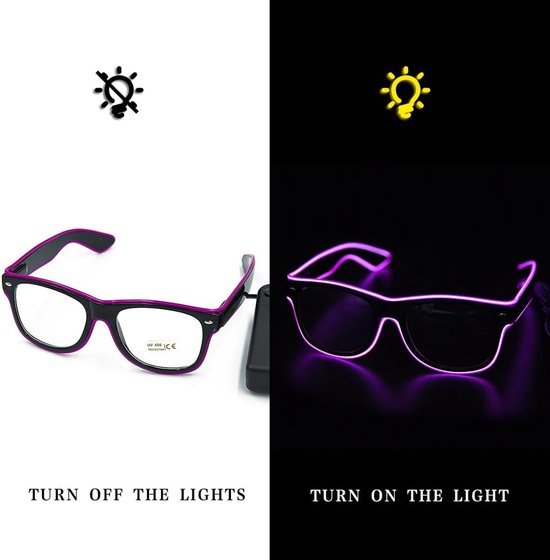 LED-bril, cyberpunk LED-bril, flexibele draadneonbril, knipperende LED-zonnebrilkostuums voor cosplay, bar, club, feestbril, cadeau, feestgadgets, EDM, Halloween — afbeelding 4