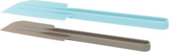 Spatel - Set van 2 - Botercreme spatel - Taartschraper - Deegschraper - Cake schraper - Taartspatel - Flexibel - Plastic - Blauw - Grijs — afbeelding 2