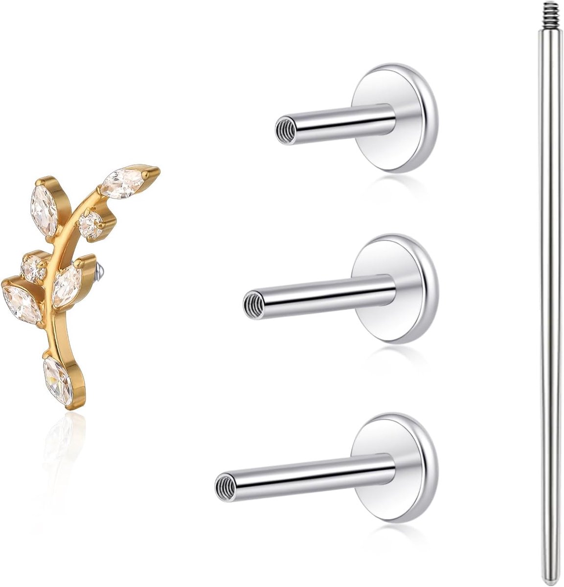 limerencia 18G Tragus Piercing, Medische Titanium Lippiercing Met 6 mm 8 mm 10 mm Staafjes, Hypoallergene Helix Piercing Oor, Labret Stud Voor Navel Tong Wenkbrauw Lip Septum Neus (Kleur P)