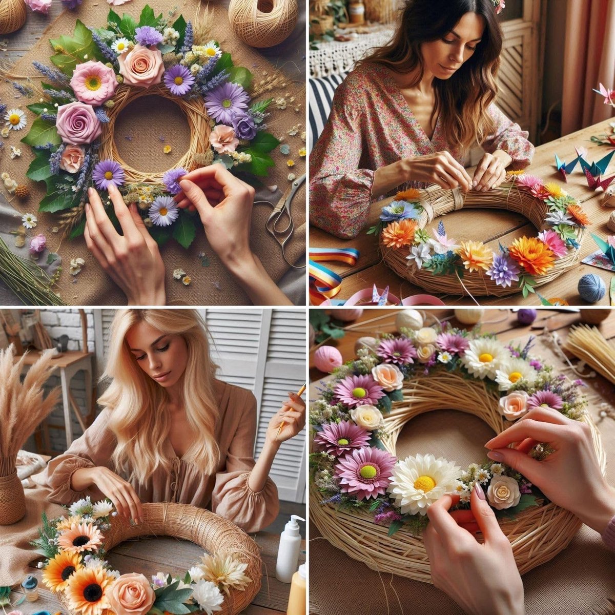 SnelShoppen - Strokrans Versiering 20/3 cm - Decoratie voor Deur, Raam, Tafel, Tuin, Feest - Creatieve DIY Decoraties - Natuurlijke Materialen