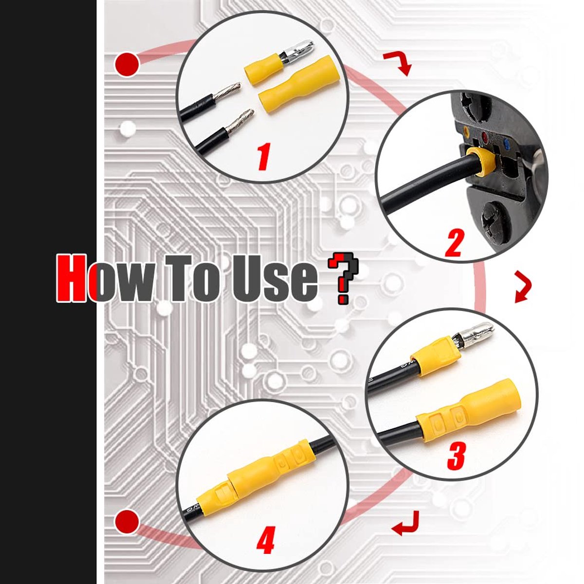 100 PCS Bullet Butt Connectors, Mmannelijke en Vrouwelijke Geïsoleerde Draad Bullet Elektrische Krimpconnector Terminal (16-14 AWG)