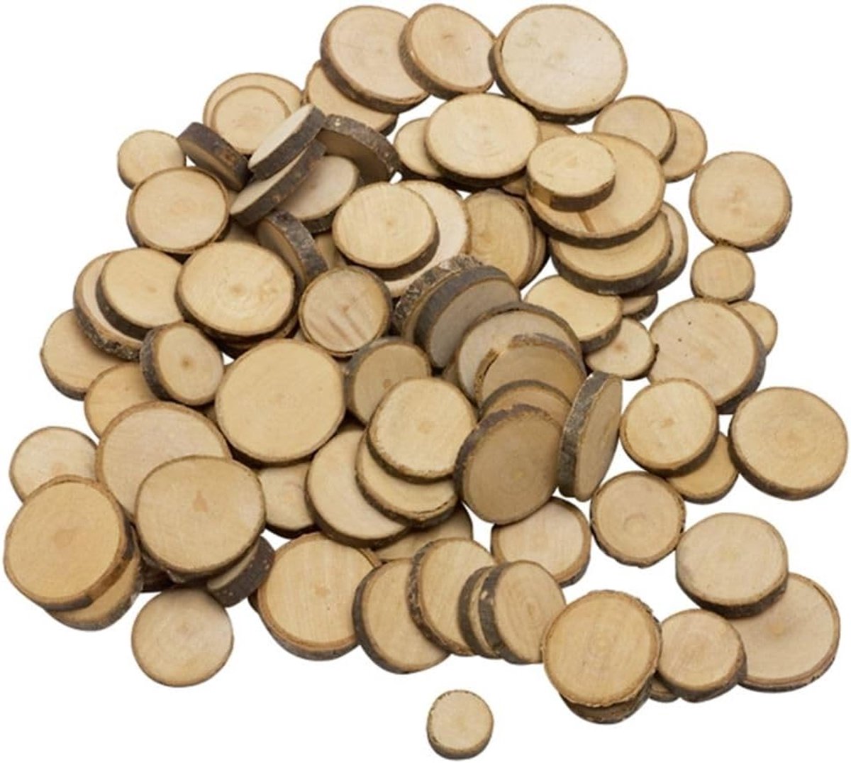 Houten Knutselmateriaal Takkenschijfjes - 100 stuks Creatief Speelgoed