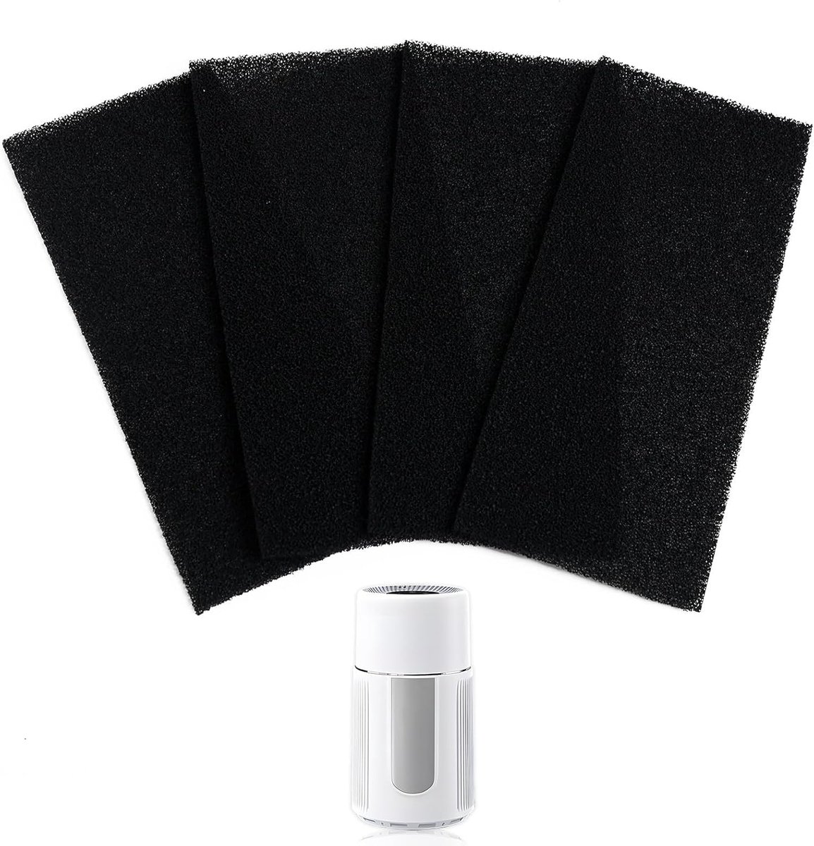 4 stuks snijdbare luchtfilter Koolstoffilter Universeel, Actieve koolstoffilter afzuigkapfilter airconditioner, Universele filtermat voor geurneutralisatie en luchtzuivering, 10,5 × 24 cm