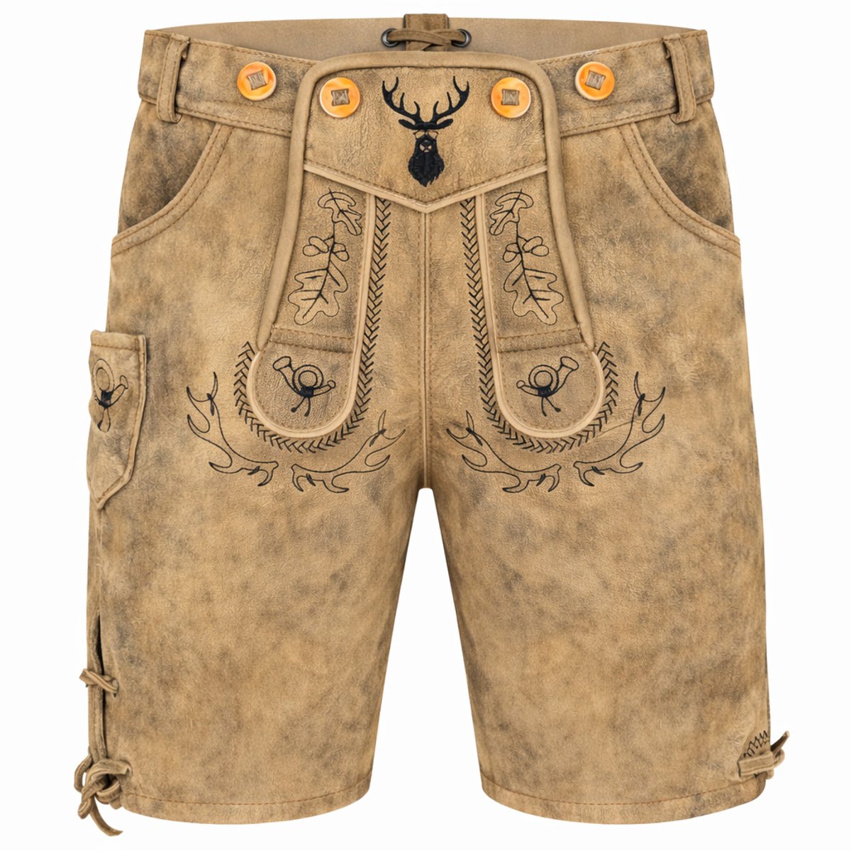 PAULGOS Traditionele leren shorts voor kinderen - KK2 - Echt leer - Verkrijgbaar in 2 kleuren - Maten 86-164