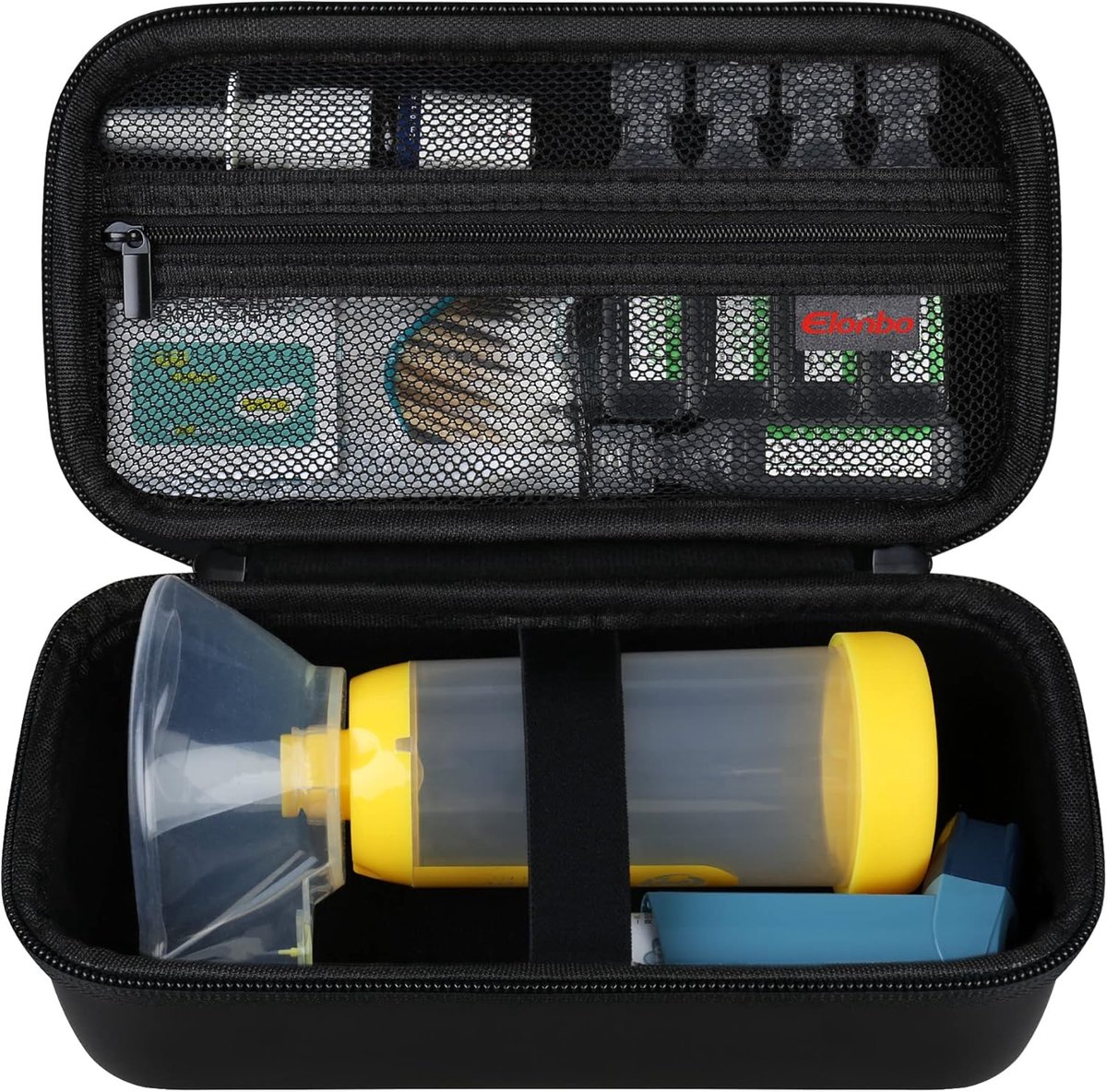 SnelShoppen - Astma Inhalator Opbergcase voor Kinderen en Volwassenen, Inhalerhouder, Reisorganisator voor Allergiemedicijnen, Zwart, Voor Ventoline I