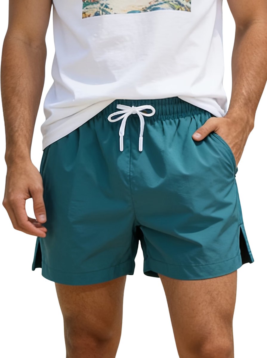 Currero Korte Broek Heren Golfbroek Spijkerbroek met Zakken Volwassenen Jongens Shorts Meerblauw
