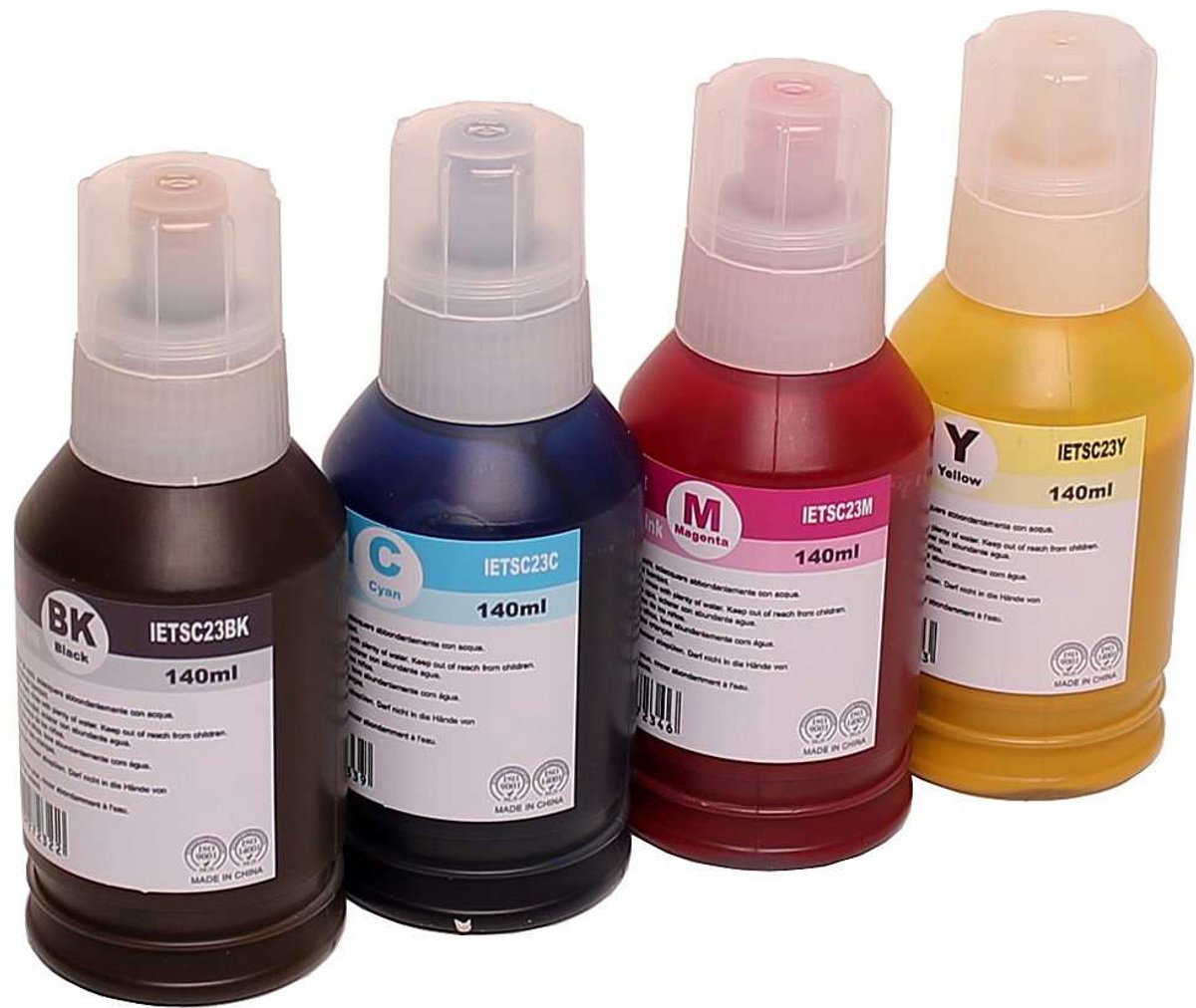 Epson SC23 - Navulinkt Multipack 4-delig - 1x Zwart, 1x Cyaan, 1x Magenta, 1x Geel - Huismerk Compatible - Geschikt voor Epson SureColor SC F501 Epson SureColor SC-F100 Epson SureColor SC-F500
