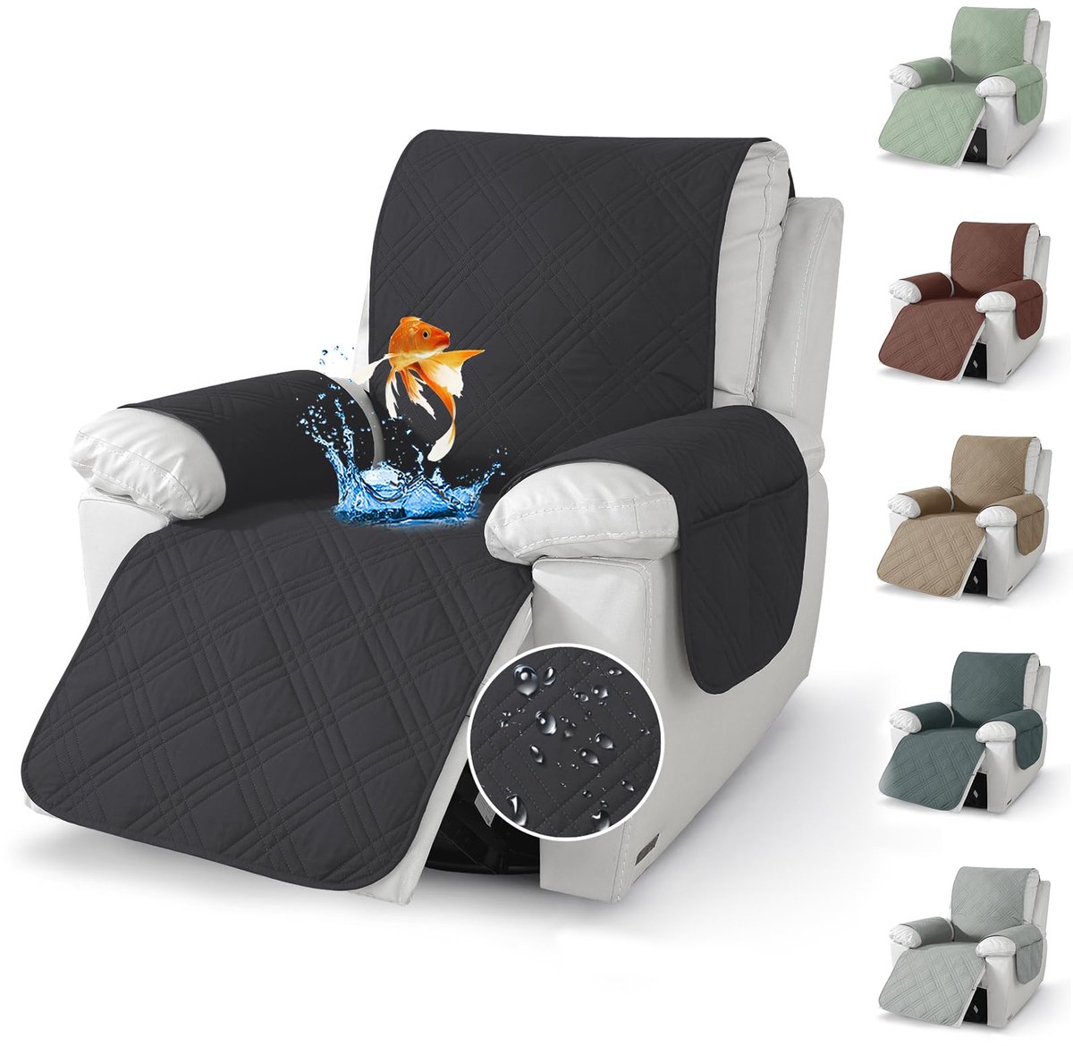 SnelShoppen - Armsteun Stoelbeschermer Kussen met Armleuningen Stoelcover voor Kantoorstoel Relaxstoel Warm Zacht Materiaal Bescherming 59 x 203 cm