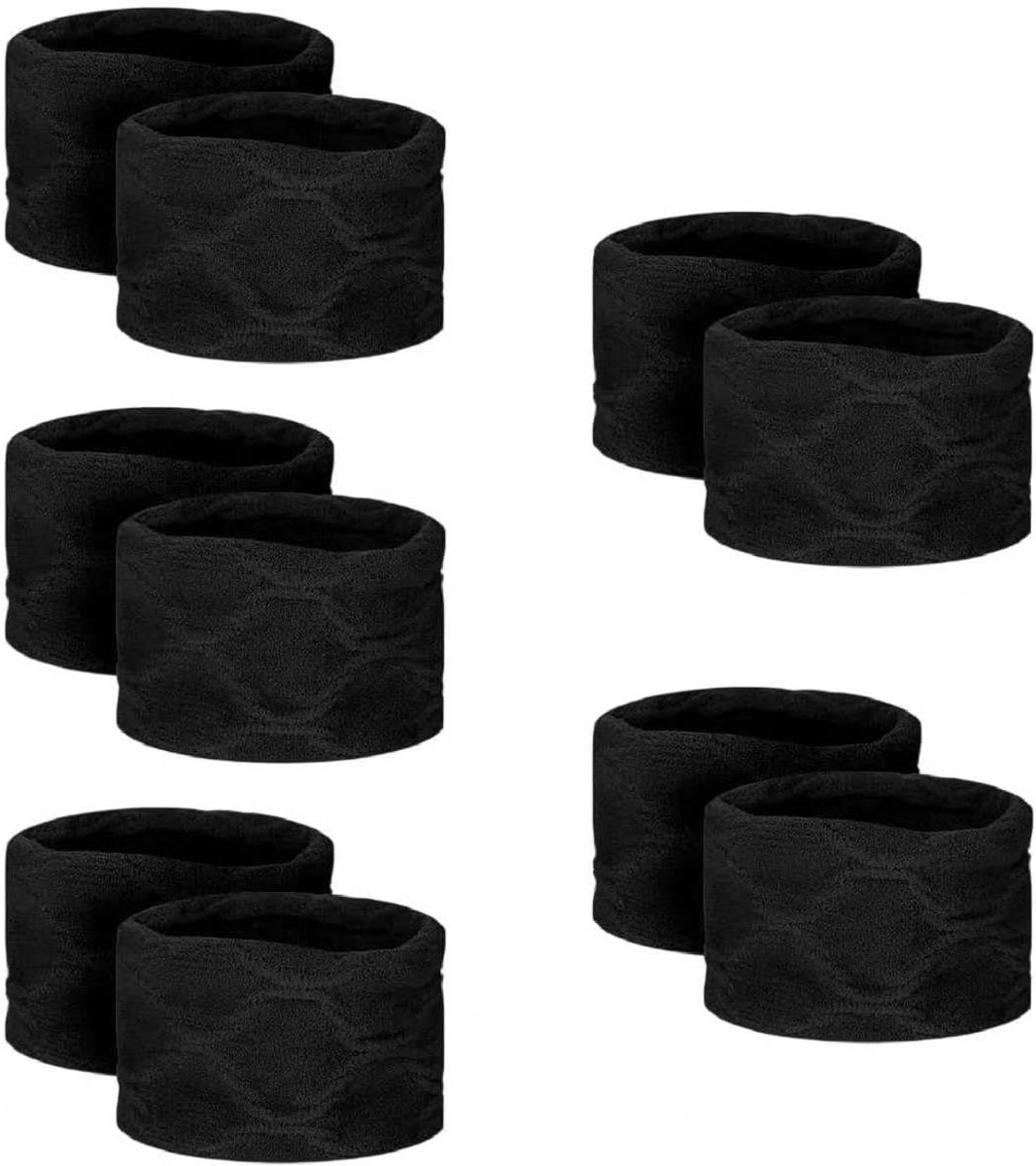 SnelShoppen - Pack van 10 Dames Haarbanden, Elastische Haarbobbel, Zwarte Grote Haaraccessoires, Super Elastische en Sterke Scrunchies, Metalen Vrije