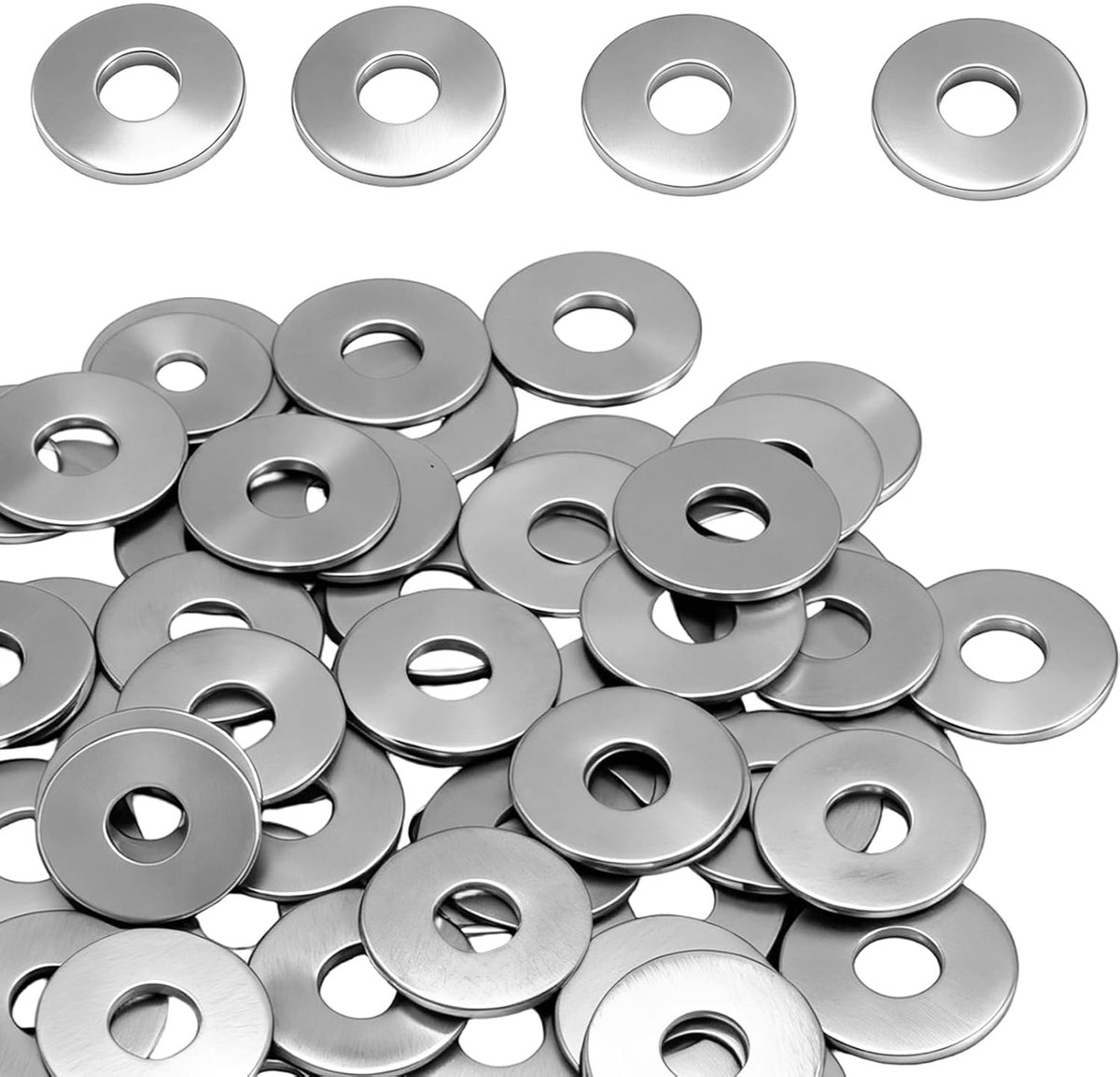 Pack of 60 Washers M8 M8 x 24 Washers Stainless Steel Body Discs Silver Flat Discs Robust and Wear-resistant for - ShopVlot